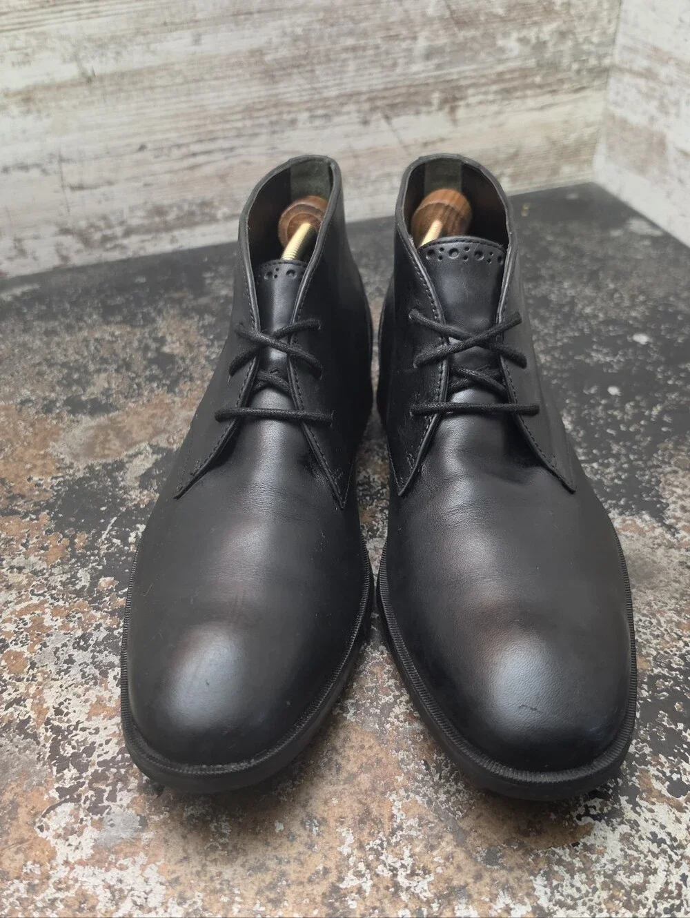 Mens Cole Haan Ankle Boots Sz 7.5 Used Black Leather C13151